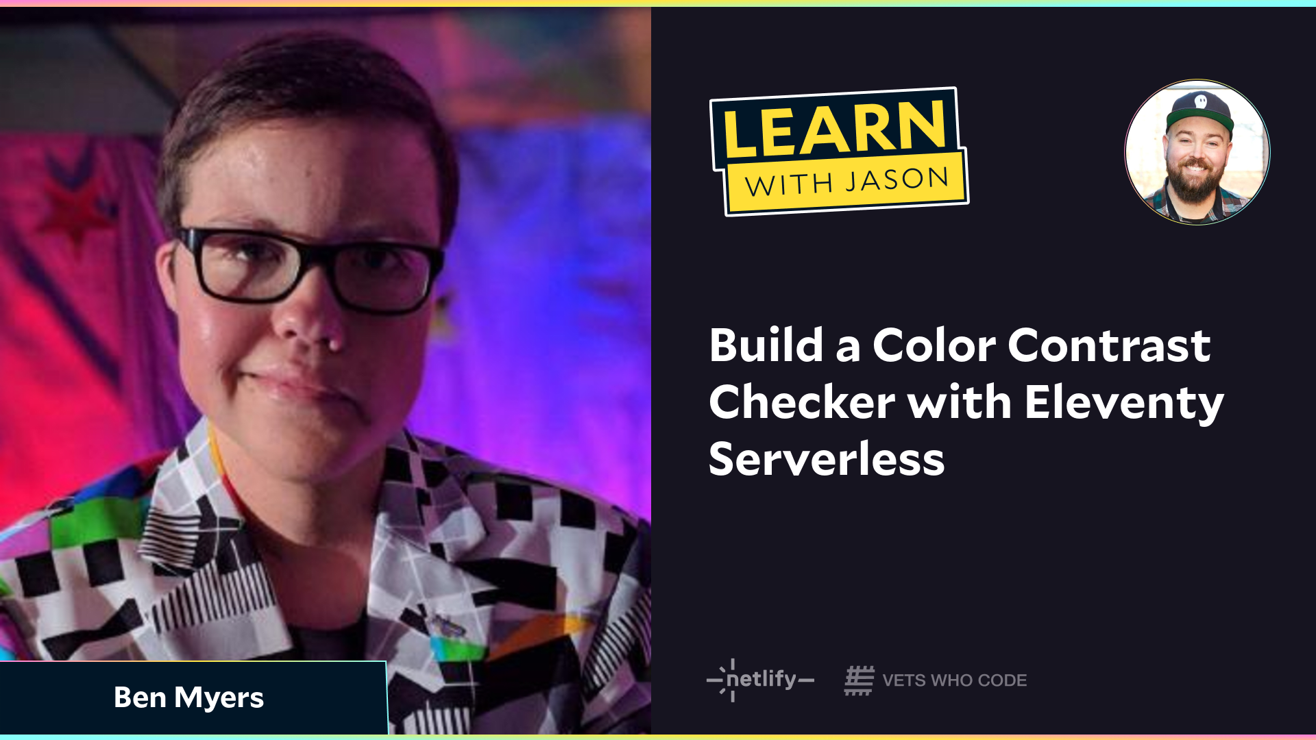 Build a Color Contrast Checker with Eleventy Serverless (with Ben Myers)